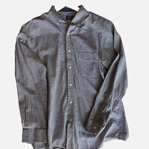 J McLaughlin Trim Fit Gold Navy Checkered Shirt Men’s Large